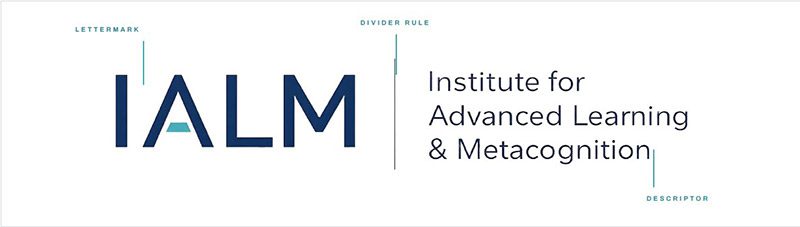 IALM logo construction: lettermark, divider rule and descriptor