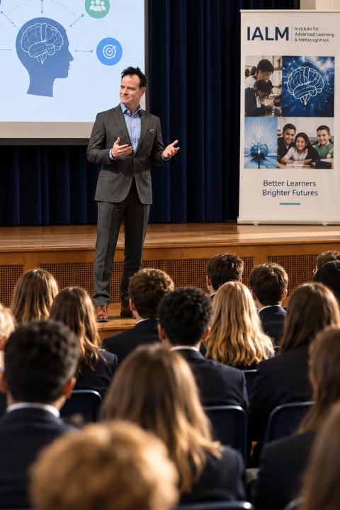 Fabian Lord speaking to students