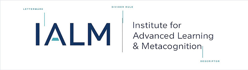 IALM logo construction: lettermark, divider rule and descriptor